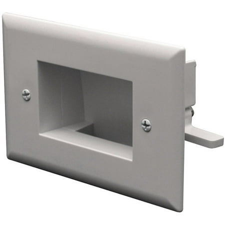 - Datacomm Electronics 45-0009-WH Easy-Mount Slim-Fit Recessed Low-Voltage Cable Plate, White