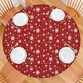 thumbnail image 2 of Red Christmas Snowflake Pattern Round Fitted Tablecloth with Elastic Edge,Dining Table Cover Waterproof,Outdoor Round Tablecloth for Camping,Dining,Indoor and Outdoor, 2 of 7