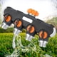thumbnail image 1 of Divisor de manguera de jardín de 4 vías con 4 válvulas, conector de colector de agua de manguera resistente de 3/4 de pulgada para adaptador de grifo exterior, 1 of 7