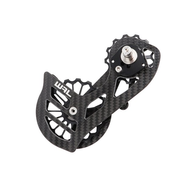 Soidarity Polea de fibra de carbono de alta resistencia, jaula de cambio trasero, aleación de aluminio, resistente al desgaste, Kit de rueda guía, Ciclismo Negro SD3 Soidarity OD024405-05