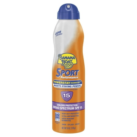 Banana Boat Sport Performance Clear Spray Sunscreen Broad Spectrum SPF 15 - 6 Ounces