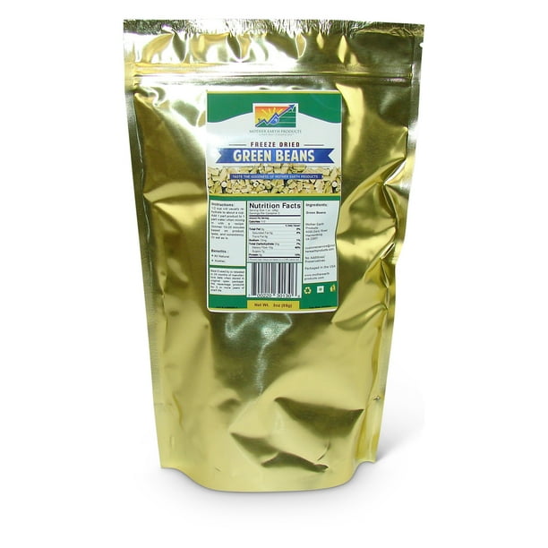 Freeze Dried Green Beans, 1 full quart Mylar Bag