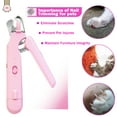 thumbnail image 3 of Oazouf Electric Dog Cat Nail Clippers Trimmer with LED Light Durable Grinder for Large Medium Small Dogs Cats Pets, Pink, 3 of 11