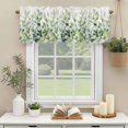 thumbnail image 3 of Ombre Green Leaves Window Valance Curtain Watercolor Plant Rod Pocket Short Curtain for Living Room, Bedroom & Kitchen Window Decor 42x12in, 3 of 8