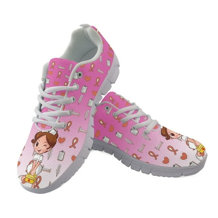 

Red Color Women Flats Shoes Funny Cartoon Nurse Pattern Female Spring/Autumn Sneakers Woman Students Girls Footwear