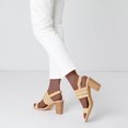 thumbnail image 3 of Sandalias De Tacón Grueso Allegra K Con Correa En El Tobillo Y Hebilla Boho Beige 9, 3 of 6
