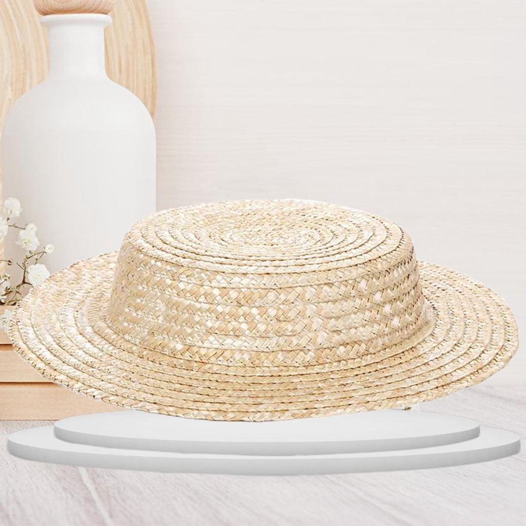 Victorian Straw Bonnet Hat Sun Protective Vacation Flat Top Hat Base Accessory