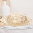thumbnail image 3 of Victorian Straw Bonnet Hat Sun Protective Vacation Flat Top Hat Base Accessory, 3 of 8