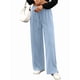 thumbnail image 2 of Pantalones Deportivos de Pierna para Mujer, Cintura Alta, Holgados y con Cordón Ajustable Azul S, 2 of 9