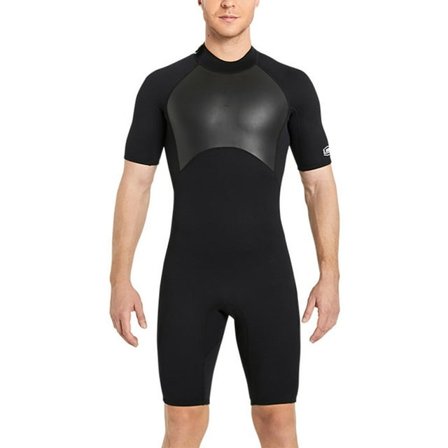 Greeniant Traje de buceo de 2 mm Alta eficiencia A prueba de frío Buena elasticidad Trajes de baño de estilo de manga corta Traje de neopreno de Deportes acuáticos Hombres Negro L Greeniant OD020693-03
