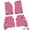 Pink w/ Black insert, variant on Flextread Floor Mats for 20-24 Jeep Gladiator - Mopar Licensed Factory Fit - Purple w/ Jeep Wave & Wheel Insert - 100% Made in USA