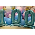 thumbnail image 5 of 42” Standing Crown Number 0 Balloon, Large Blue Foil Balloon for Birthday Party Decorations, 5 of 7