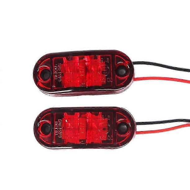 2pcs Car Truck Side Signal Light Warning Lights Trailer Truck Yellow Red White Side Marker Lamp 12v 24v Universal Car Led Light