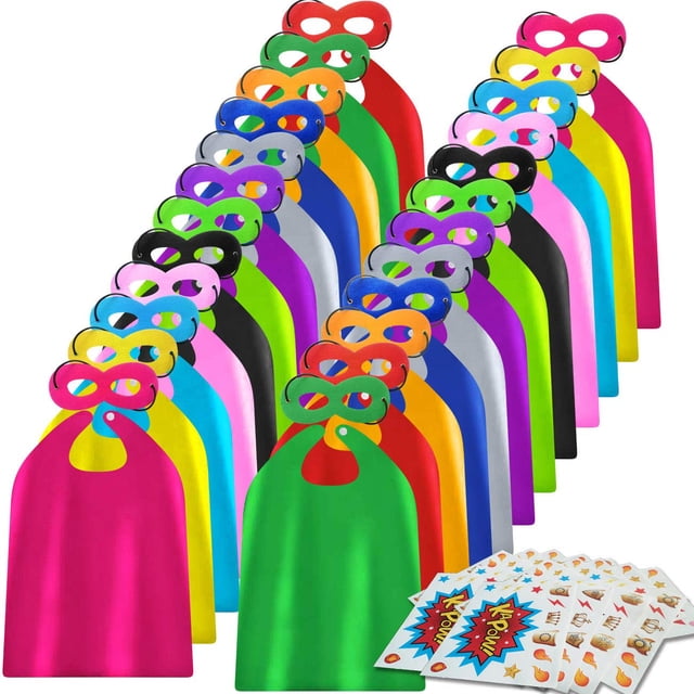 Set de disfraces ADJOY con capas y máscaras de superhéroes para niños de 3 a 12 años