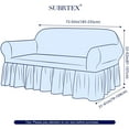thumbnail image 4 of Subrtex 1-Piece Seersucker Sofa Slipcover Skirt Stretch Couch Cover (Sofa, Light Yellow), 4 of 7