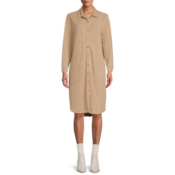 Eliza Long Solid Button Down Dress
