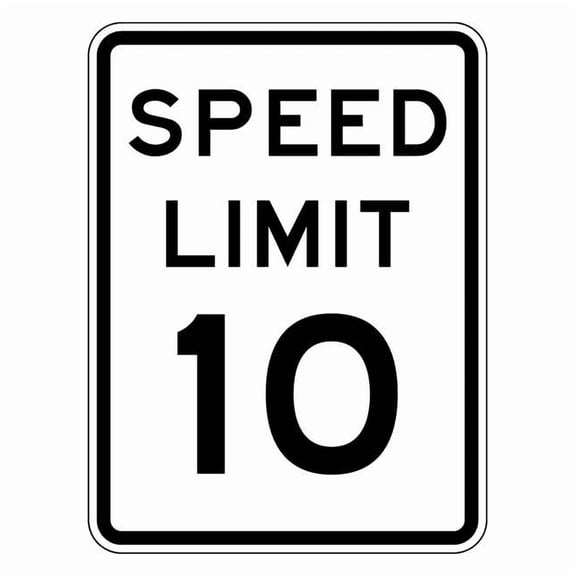 Lyle Speed Limit 10 Traffic Sign,24" x 18" R2-1-10-18HA