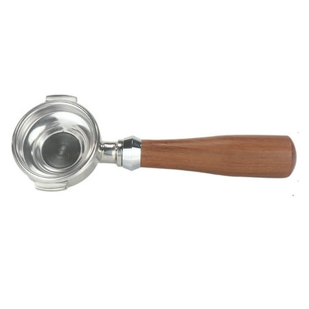 

Hloma 58MM Coffee Machine Filter Bottomless Portafilter Stainless Steel Wooden Handle Single Mouth Coffee Filter