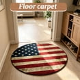 thumbnail image 4 of 4th of July American Flag Round Area Rug 39.37 Inch Patriotic Stars and Stripes Carpet, Red White Blue Non Slip Decorative Floor Rug for Living Room Bedroom Entryway Home Decor, 4 of 5