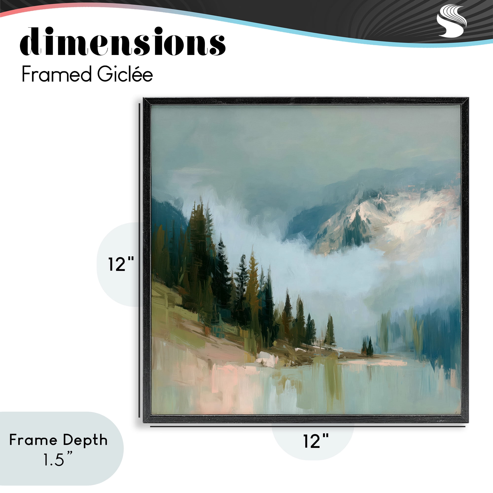 Stupell Industries Fog On The Mountains Black Framed Giclee Art, design by Kim Curinga