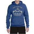 thumbnail image 2 of Wild Bobby, Life Is Better At The Lake, Unisex Graphic Hoodie Sweatshirt, Vintage Heather Blue, 3X-Large, 2 of 4