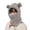 Gray, variant on Women Cute Bear Ear Hooded Scarf 2 In 1 Winter Hat Plush Fleece Lined Windproof Face Cover Balaclava Warm Neck Gaiter Hat Khaki One Size