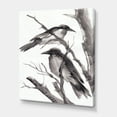 thumbnail image 3 of Vintage Black and White Sleeping Crows 8 in x 12 in Painting Canvas Art Print, by Designart, 3 of 4