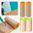thumbnail image 2 of Hyasfey 2 Rolls Pre-Taped Masking Paper Strong Stickiness Waterproof Multipurpose Widen Adhesive Drape Protective Papers, 2 of 7