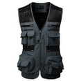 thumbnail image 2 of H2H Mens Active Fishing Vests Quick Dry Breathable Multi Pocket Mesh Jackets Photography Hiking Vest (CMOV060), 2 of 6