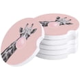 thumbnail image 1 of RYLABLUE Giraffe Blowing Bubbles Pink Set of 2 Car Coaster for Drinks, Absorbent Ceramic Stone Coasters Cup Mat with Cork Base for Home Kitchen Room Coffee Table Bar Decor, 1 of 5