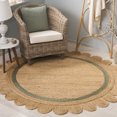 thumbnail image 2 of SAFAVIEH Natural Fiber Archibald Bordered Area Rug, Natural/Light Green, 6' x 6' Round, 2 of 7