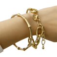 thumbnail image 1 of Eslabones De Cadena De Metal De Color Dorado, Brazalete Creativo De Bambú, Nueva Moda 2020, Brazalete Punk Para Mujer 2 Unids/Set Cateissary AP006529-01, 1 of 6