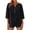 Black, variant on OIOLOYJM 3/4 Length Sleeve Women Tops Spring Summer 2026 V Neck 3 Button Shirts Casual Boho Loose Comfy Tunic Dressy Vacation Trendy Blouses Red 2XL