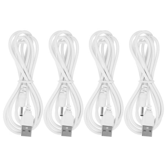 Charging Cable 4 Pcs Dc Chargers Universal Cord Table Lamp Tablet Rubber Iron Copper White