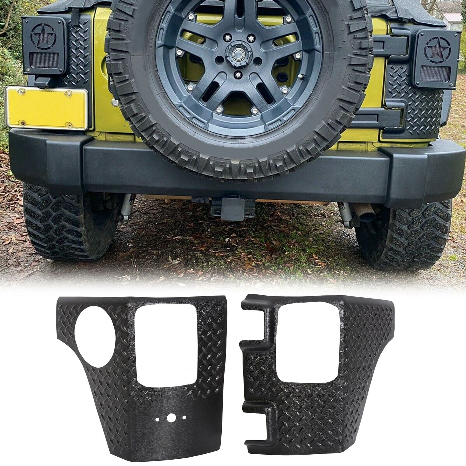 Kojem Rear Corner Guards Body Armor Tail light Cover for Jeep Wrangler JK  JKU 4 Door 2007-UP Replacement for  