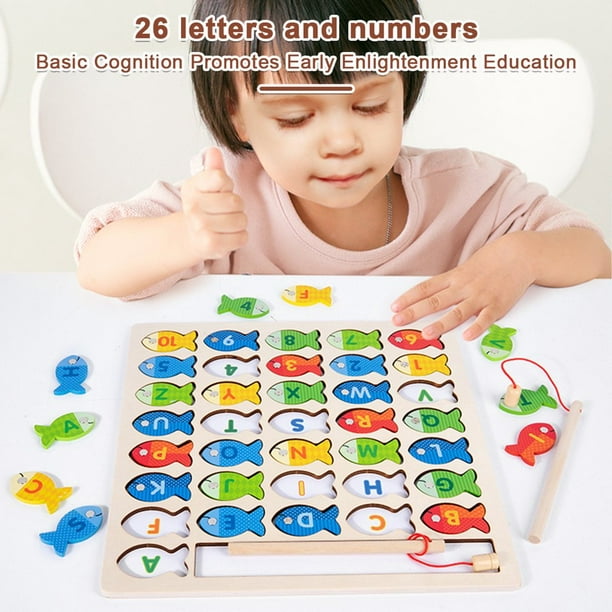 Magnetic Fishing Game for Kids 39 Pcs Alphabet and Number