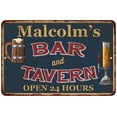 thumbnail image 1 of Malcolm's Green Bar & Tavern Rustic Sign 8 x 12 High Gloss Metal 208120047781, 1 of 1