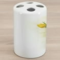 thumbnail image 1 of Yellow Flower Ceramic Toothbrush Holder, Romantic Tulip Bouquet Famous Plant of Netherlands Botanical Theme, Decorative Versatile Countertop for Bathroom, 4.5" X 2.7", Mustard Fern Green, 1 of 4