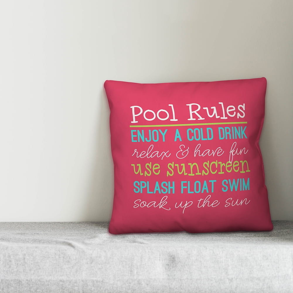 Creative Products Pool Rules 18x18 Indoor / Outdoor Pillow