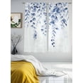 thumbnail image 2 of Blue Eucalyptus Leaves Sheer Curtains for Living Room Bedroom Watercolor Spring Botanical Sheer Curtains 72 Inch Long 2 Panels Set Light Filtering Curtain Window Treatments Drapes for Dining Room, 2 of 6