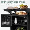 thumbnail image 3 of SERWALL Outdoor Bar Table with Storage Shelves, HDPE Bar Height Table, Patio Bar Table for Poolside, Garden, Backyard, Black, 3 of 12