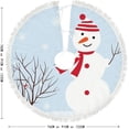 thumbnail image 5 of Christmas Tree Skirt Xmas Tree Skirts 36 in Snowman in Winter Park with Bird Christmas Tree Mat for Christmas Holiday Party Ornaments, 5 of 5