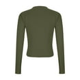 thumbnail image 6 of ZyeKqe Womens Long Sleeve Shirts Crewneck Going out Tops Slim Fitted Undershirts Base Layer Stretchy Basic Tight Tees, 6 of 7