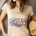 thumbnail image 4 of Emergency Nurse T-Shirt | Pastel Lettering with Stethoscope Graphic Tee, Azalea, Size M, 4 of 6