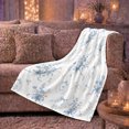 thumbnail image 6 of Elegant Blue Bow Floral Pattern Autumn Pumpkin Mantel, Festive Holiday Scene, Warm Flannel Blanket for Living Room and Family Room, Art Lovers Thanksgiving Gift, Festive Home Decor, 6 of 9