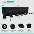 thumbnail image 5 of ZAEO Storage Rack for Fitness Bands Foam Rollers Jump Rope Rack 7 Prong mounting Hardware Included, 5 of 7