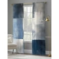 thumbnail image 4 of Abstract Art Sheer Curtains 84 Inches Long 2 Panels Color Block Blue Gary Collage Oil Painting Light Filtering Semi Sheer Window Curtains Drapes for Bedroom Living Room 52"x84", 4 of 7