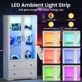 thumbnail image 5 of Heynemo 64'' Tall Display Cabinet with Acrylic Doors and LED Lights, White, 5 of 10