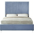 thumbnail image 2 of Meridian Furniture Candace Solid Wood Tufted Velvet King Bed in Sky Blue, 2 of 7