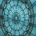 thumbnail image 1 of Ahgly Company Machine Washable Indoor Square Transitional Deep-Sea Blue Area Rugs, 6' Square, 1 of 7